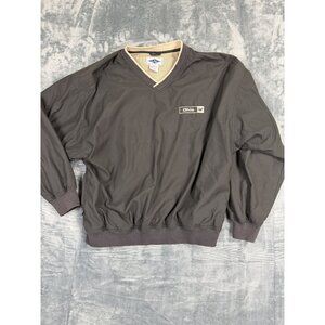 Ohio Cat Mens 2XL Black V-Neck Pullover Windbreaker With Logo